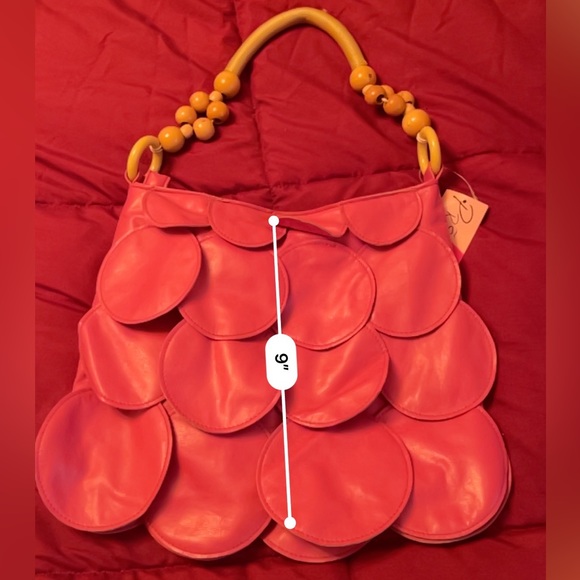 Vintage Prezzo Pink Leather Fish Scale Handbag - Picture 7 of 7